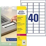 AVERY Zweckform L6145-20 Etiketten Abziehsicher DIN A4 Wei&szlig; 45,7 x 25,4 mm 20 Blatt