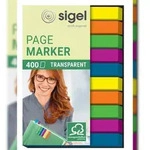 Sigel HN617 Haftmarker, Folie, gr&uuml;n, blau, violett, gelb, orange, 50x6 mm, 400