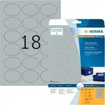 HERMA Silberfarbene Folien-Etiketten 58,4 x 42,3 mm, 450 Etiketten, oval, gl&auml;nzend,