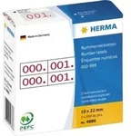 HERMA Etikett 4886 0-999 2-fach 10x22mm rot bedruckt 1.000 St/Pack