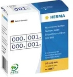 HERMA Etikett 4887 0-999 2-fach 10x22mm blau bedruckt 1.000 St/Pack