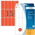 HERMA Vielzwecketiketten 20 x 50 mm, 480 Etiketten, rot, permanent haftend, f&uuml;r