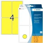 HERMA Vielzwecketiketten 52 x 82 mm, 128 Etiketten, gelb, permanent haftend, f&uuml;r