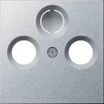 Gira System 55 Zentralplatte, Sat/TV/Radio, 3f, aluminium, Befestigung mit Schraube,