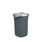 Stefanplast 23-Liter-Kanister aus Silber mit Deckel, Griffen und Clipverschluss