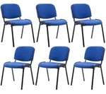 CLP 6er Set Besucherstuhl Ken Stoff blau