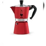 Bialetti Moka Express Espressokocher, Aluminium, 6 Tassen, rot