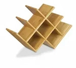 Relaxdays Weinregal Bambus, HxBxT:31,5x47x16,5cm, Flaschenhalter f&uuml;r 8 Flaschen,
