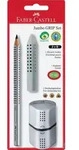Faber Castell Bleistift Grip Jumbo B silber Rad+Spitzer
