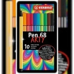 STABILO&reg; 6810-6 Premium-Filzstift - Pen 68 - 10er Metalletui - mit 10 verschieden