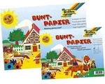 Buntpapier Hefte, gummiert, 23x25cm, 12 Blatt, 12-farbig