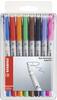 STABILO Folienstift OHPen universal, 0,4 mm, wasserlöslich, Etui mit 8 Stiften