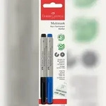 Multimark Folienstift, Strichst&auml;rke: 0,8, 2er Blisterkarte, blau/schwarz,
