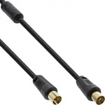 InLine&reg; 69410P Antennenkabel, 2x geschirmt, mit Filter, >85dB, schwarz, 10m