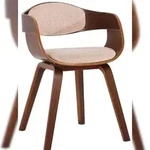 CLP Besucherstuhl Stoff walnuss/creme