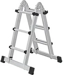 Teleskopleiter aus Aluminium, mit Traverse, 4 x 3 Sprossen, treppeng&auml;ngig und