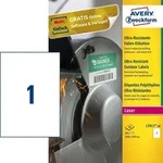 Avery Zweckform Etiketten ultraresistent 210 x 297mm wei&szlig; VE=40 St&uuml;ck