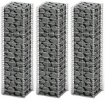 vidaXL Gabionen-Set 3-tlg. Verzinkter Draht 25&times;25&times;100 cm