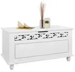 Casaria Holztruhe Truhe Jersey Wei&szlig; 80x40x48cm
