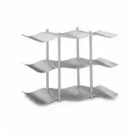 Relaxdays Weinregal Edelstahl f&uuml;r 9 Flaschen, Modernes Metall Design, Flaschenregal