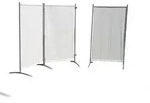 Leco Sichtschutz / Stellwand, 260 x 156 cm, Metall / Polyester, beige, 3-teilig