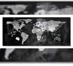 Sigel GL246 Glas-Magnettafel / Magnetboard Artverum, 55x130 cm, Design World-Map