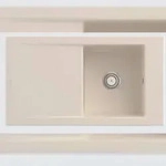 Villeroy & Boch Villeroy&Boch Sp&uuml;lbecken mit Abtropffl&auml;che links, Timeline 50 Ivory