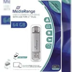 MediaRange MR937 USB Stick 3.1 Kombo-Speicherstick, mit USB Type-CTM Stecker - 64 GB