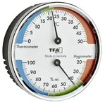 Analoges Thermo-Hygrometer mit Metallring, silber/wei&szlig;