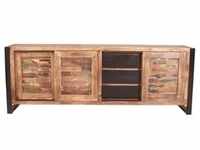 SIT Möbel Sideboard | 3 Schiebetüren | 3 Schubladen | Altholz mit Altmetall |...