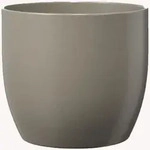 Blumentopf &Uuml;bertopf BASEL Pflanztopf matt hellgrau rund Keramik H 20 &Oslash; 21 cm