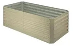 Blumfeldt High Grow Straight Hochbeet 180x60x90cm 970l Stahl verzinkt BeigeCreme