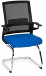 Konferenzstuhl / Freischwinger / Stuhl INVENTOR V Stoff schwarz / blau hjh...