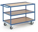 Rollcart 3 Etagen Tischwagen 08-7433, Ladefl&auml;che 790x490mm, Tragkraft 300 kg, blau