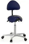 Hocker / Drehhocker / Arbeitsstuhl / Sattel TOP WORK 20 Kunstleder blau hjh OFFICE
