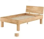 Erst-Holz Hohes, stabiles Massivholzbett 120x220 f&uuml;r XXL-Gewicht Seniorenbett