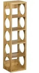 Relaxdays Weinregal Bambus, HxBxT:53x14x12cm, Flaschenhalter 5 F&auml;cher, Holzregal