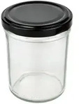12er Set Sturzglas 230 ml HOCH To 66 schwarzer Deckel incl. Diamant Gelierzauber