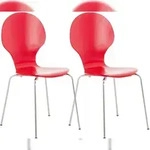 CLP 2x Stapelstuhl DIEGO ergonomisch rot