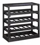 Relaxdays Weinregal Holz, HxBxT:52x52x25cm, robust, 4 Ebenen f&uuml;r 20 Flaschen,