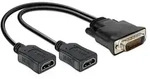 Delock 65280, 0,25 m, DMS, 2 x HDMI, M&auml;nnlich, Nickel, Schwarz