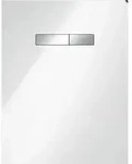 TECElux WC-Bet&auml;tigungsplatte manuell, Glas wei&szlig;, Tasten chrom