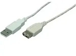 ogiLink Kabel USB 2.0 Verl&auml;ngerung A Stecker -> A Buchse, grau, 1,8m 1 St&uuml;ck