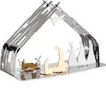 bark rib, weihnachtskrippe aus verchromtem , Alessi