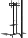 VCM B-MS 190 Fernsehtisch h&ouml;henverstellbar mit 1 Fach und R&auml;dern Schwarz.