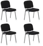 Besucherstuhl / Konferenzstuhl / Stuhl XT 600 4er Pack silber /schwarz hjh OFFICE