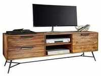WOHNLING Lowboard Sheesham Massiv Holz Hifi Board Fernsehschrank Wohnzimmer
