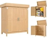 Outsunny-Gartenschrank-L74 x B43 x H88cm-Natur