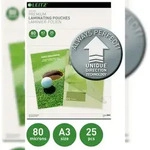 Leitz iLAM Premium Laminierfolien DIN A3 Gl&auml;nzend 80 Mikron (2 x 80) Transparent 25