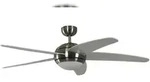 Pepeo Deckenventilator Melton Nickel / Wei&szlig; mit Licht 132